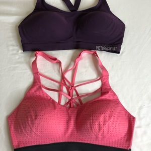 2 victoria secret sports bras 34c